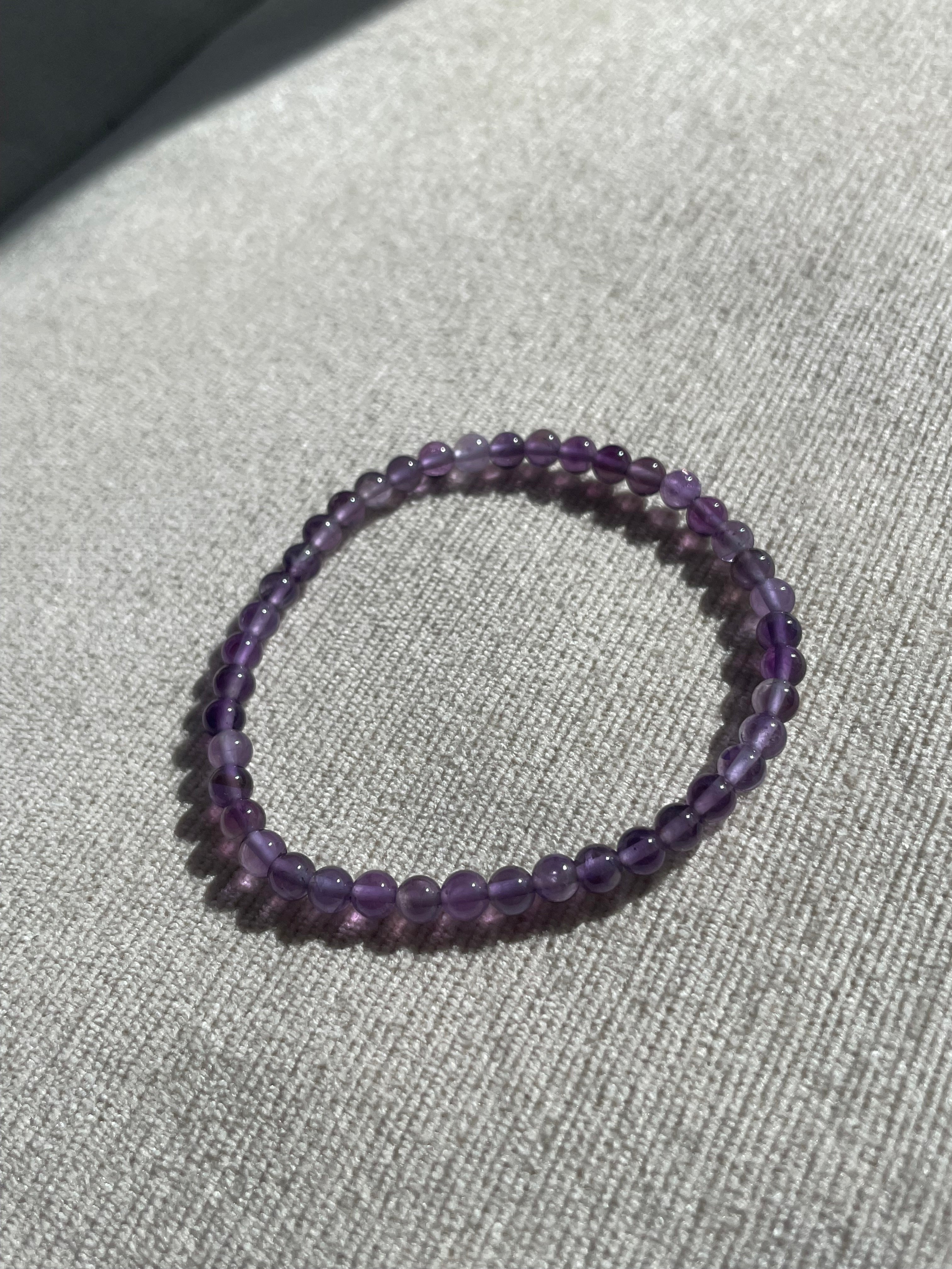 Crystal or Gemstone Bead Bracelet (4mm)