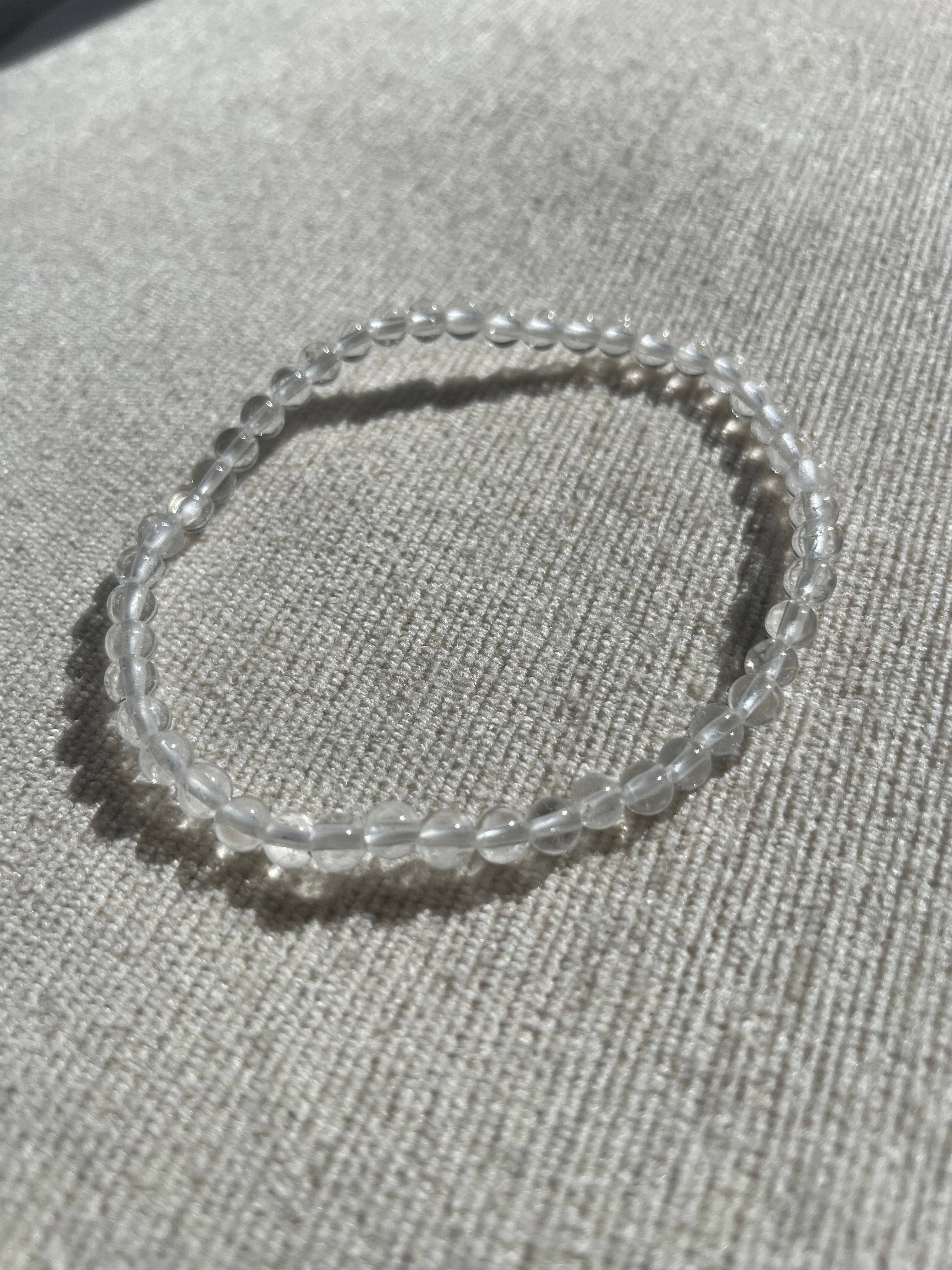 Crystal or Gemstone Bead Bracelet (4mm)