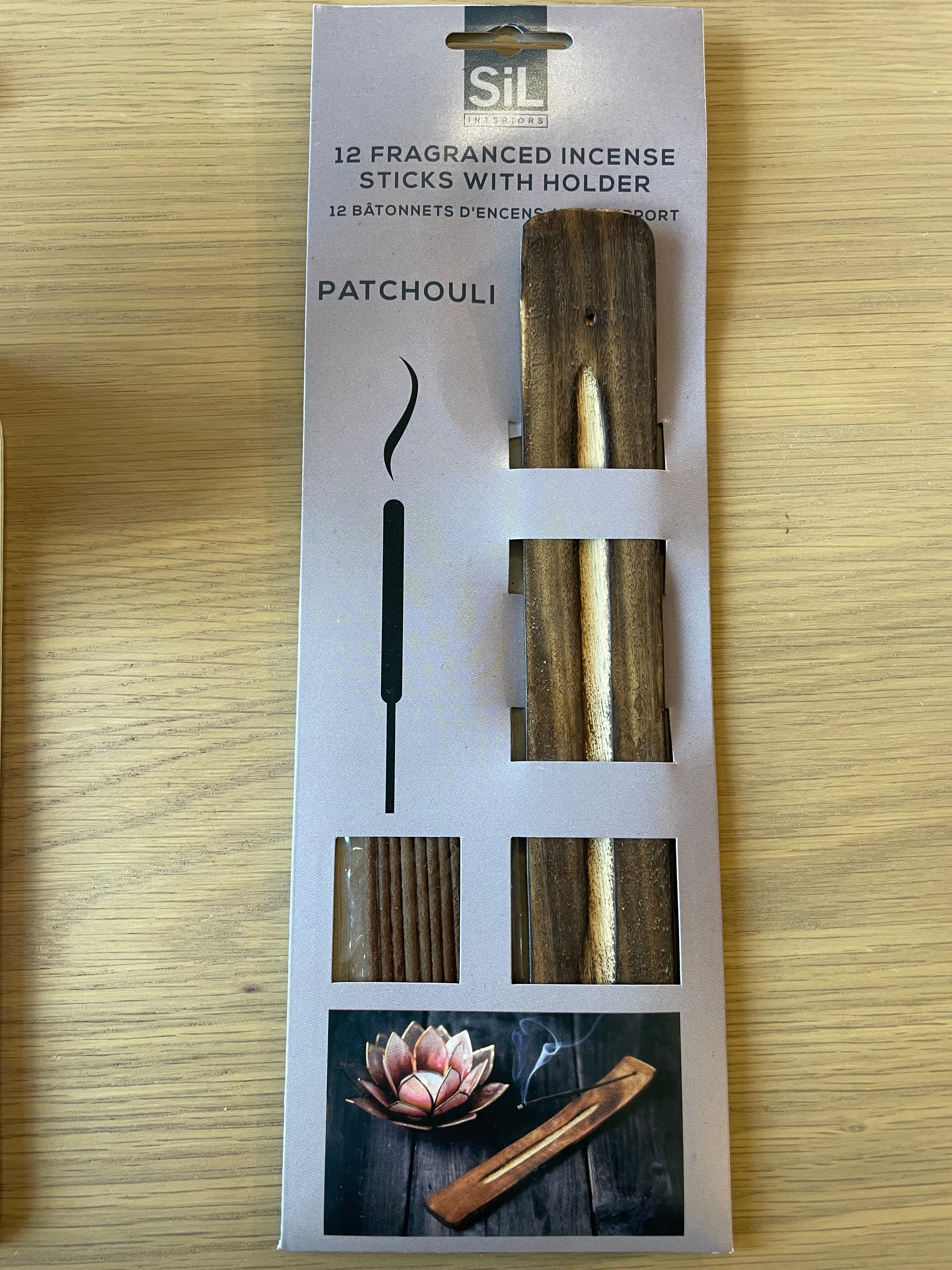 SiL Fragranced incense sticks with wooden holder