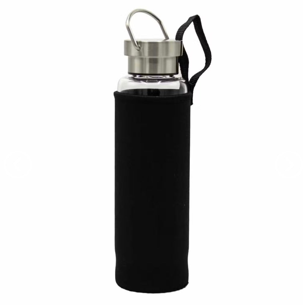 Crystal Infused Glass Water Bottle
