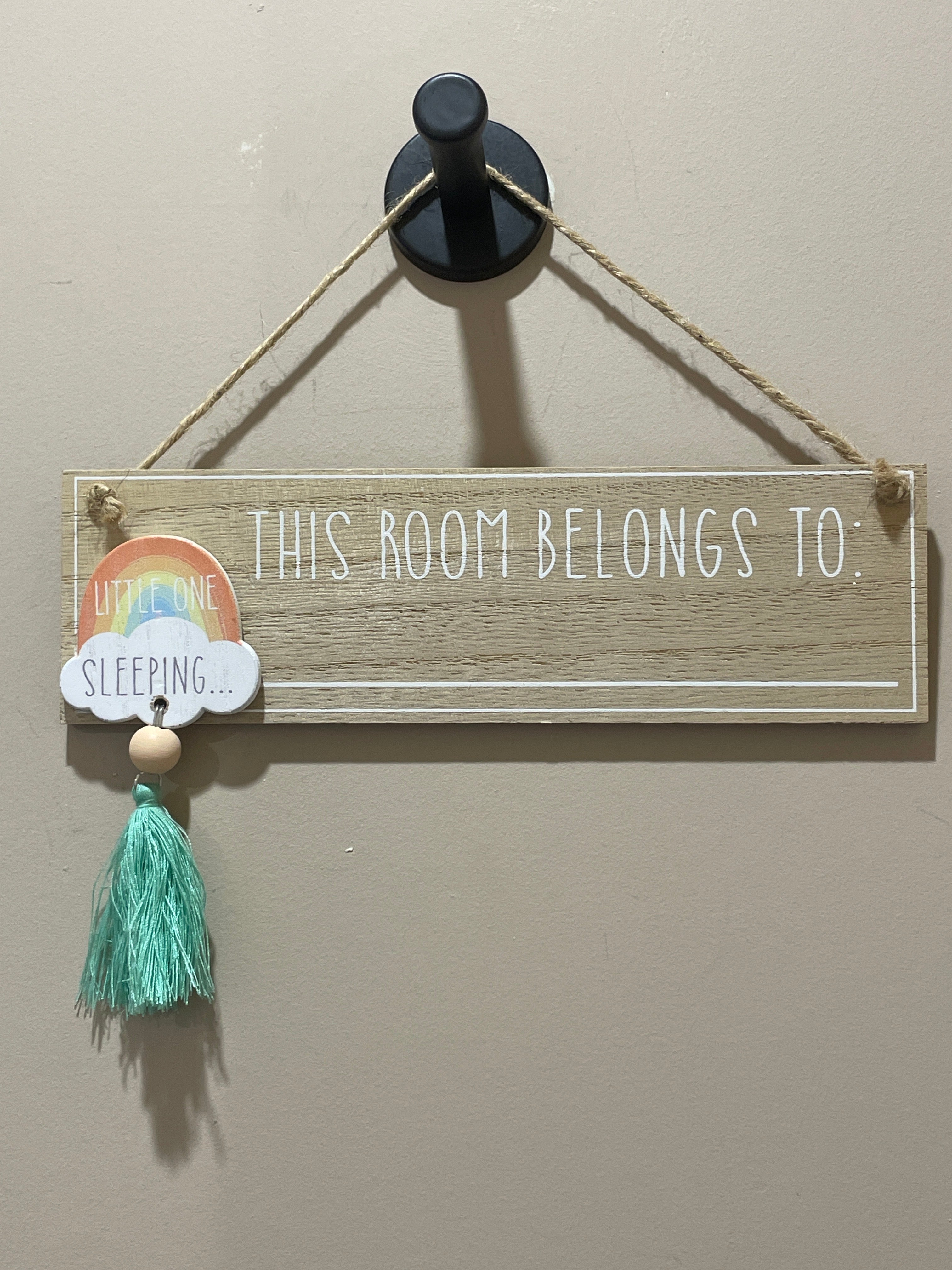 ‘This room belongs to’ hanging decoration
