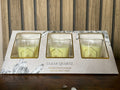 Clear Quartz gemstone Mini candles - trio